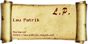 Leu Patrik névjegykártya